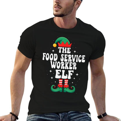 The Food Service Worker Elf Funny Christmas  Moisture-wicking T-Shirt