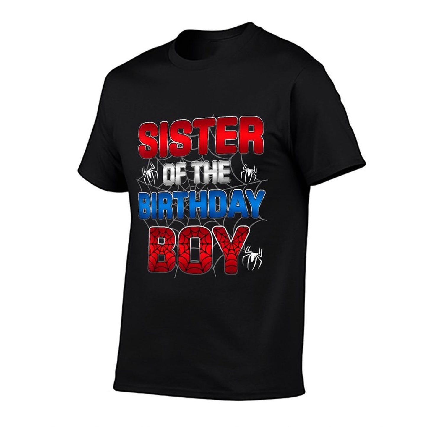 Sister Of The Birthday Boy Matching Spider Family Party  Heathered Texture T-Shirt