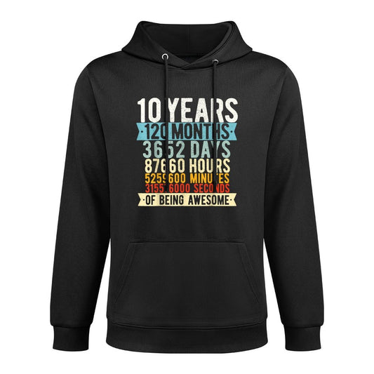 10th Birthday 10 Years Old Vintage Retro 120 Months Layering Staple Hoodie