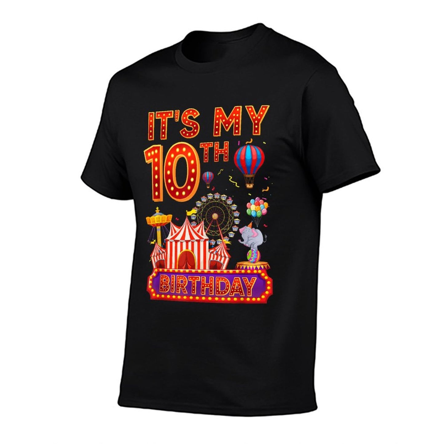 It's My 10th Birthday Circus Carnival Theme Party Year Old  Breathable T-Shirt