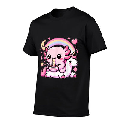 Anime Kawaii Axolotl Eating Ramen Noodles Kidsn Girl Boy  Affordable Price T-Shirt