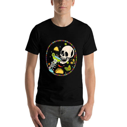 Cinco De Mayo Tacos And Margs Mexican Fiesta Party Skull  Trendy Pattern T-Shirt