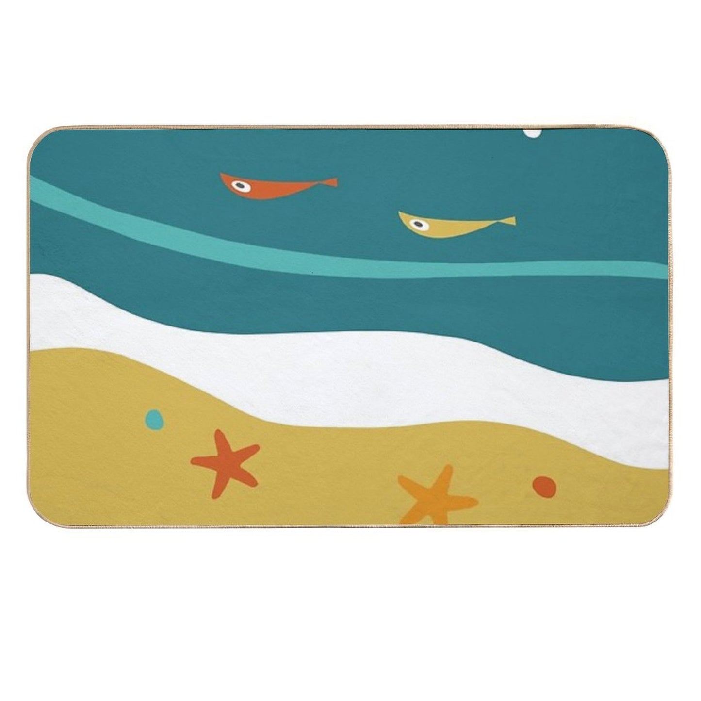 Mid Century Atomic Age Summer Beach  Eco-Friendly Bath Mat