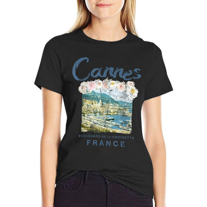 FRANCE Cannes French Riviera Vintage Travel T  Oversized Silhouette T-Shirt