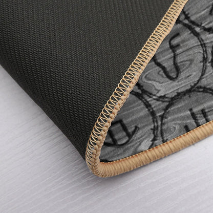 Black Cattle Brands on Wood Grain  Multi-Purpose Bath Mat