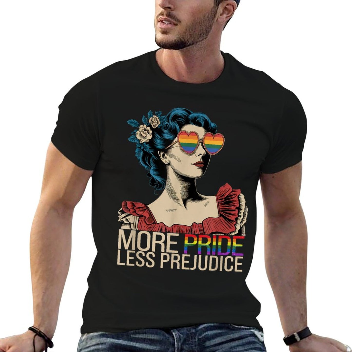 More Pride Less Prejudice Pride Month LGBTQ Breathable T-Shirt
