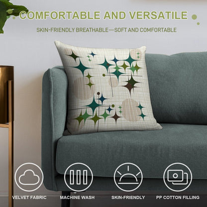 Eames Era Starbursts And Globes 1 (bkgrnd) Soft Multiple Sizes Throw Pillow