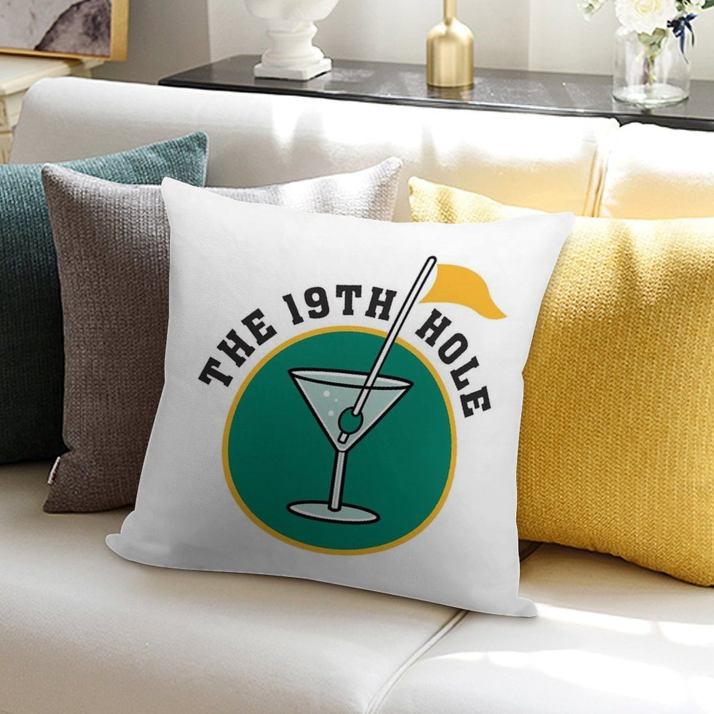 Golf 19th Hole Soft Skin-Friendly Throw Pillow
