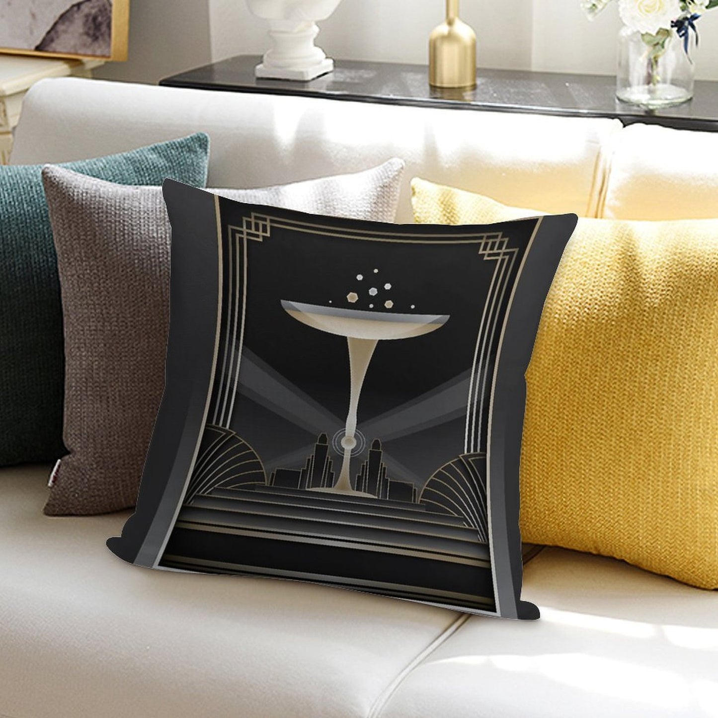 Art Deco Design VI Soft Skin-Friendly Throw Pillow