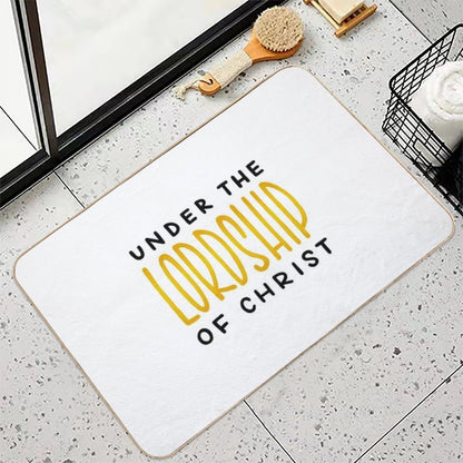 UNDER THE LORDSHIP OF CHRIST (BLACK)  Fade-Resistant Bath Mat