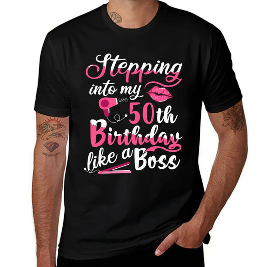 Womens Funny 1971 Stepping Into My 50th Birthday Like A Boss Gift Premium  Eco-friendly Material T-Shirt