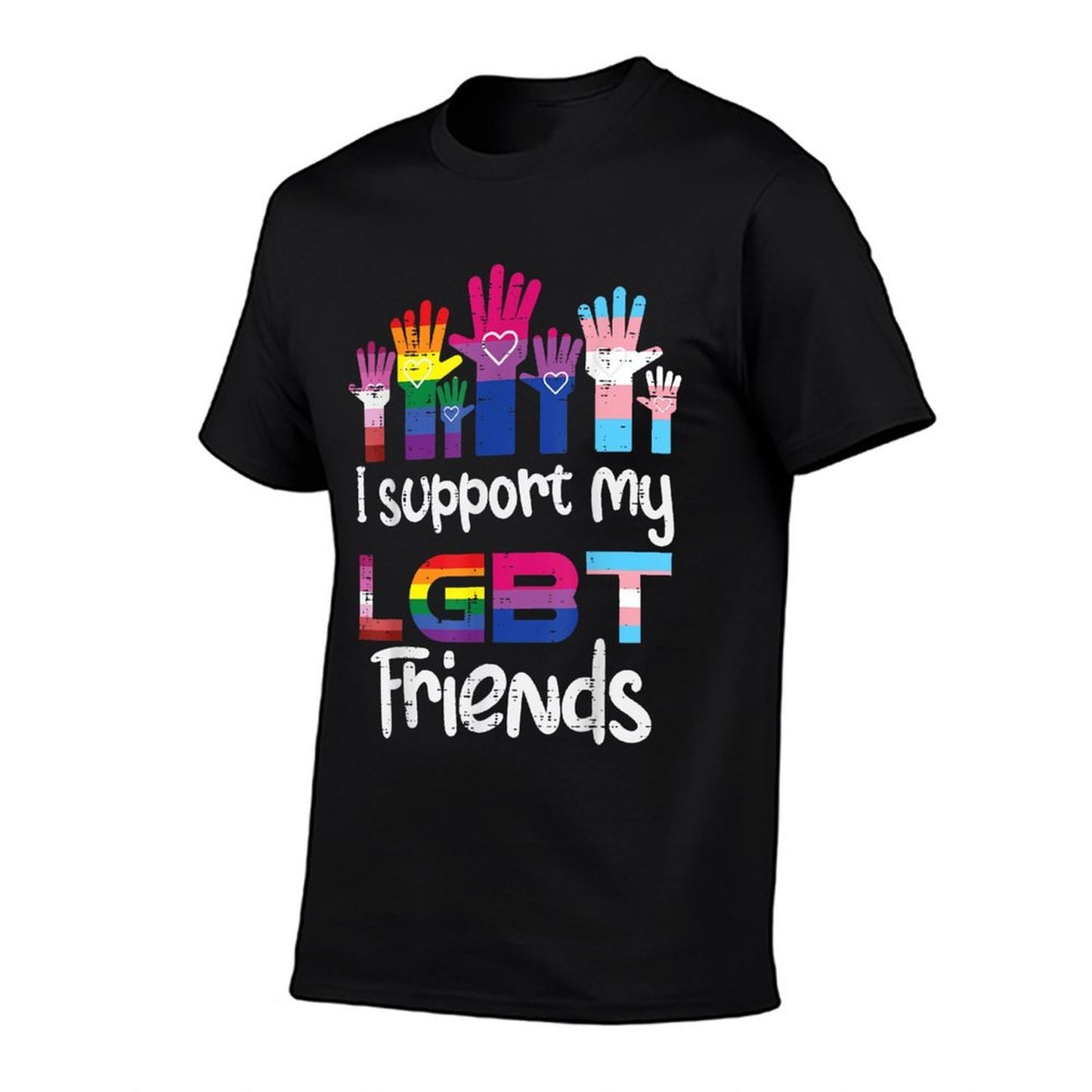 I Support My LGBT Friends Ally Lesbian Gay Bisexual Bi Trans  Fade-proof Color T-Shirt