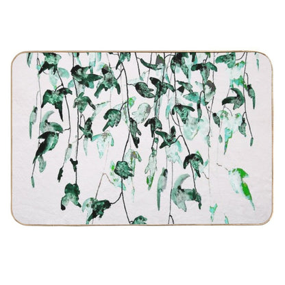Hand Painted Ivy on The Wall Watercolor  Easy To Clean Bath Mat