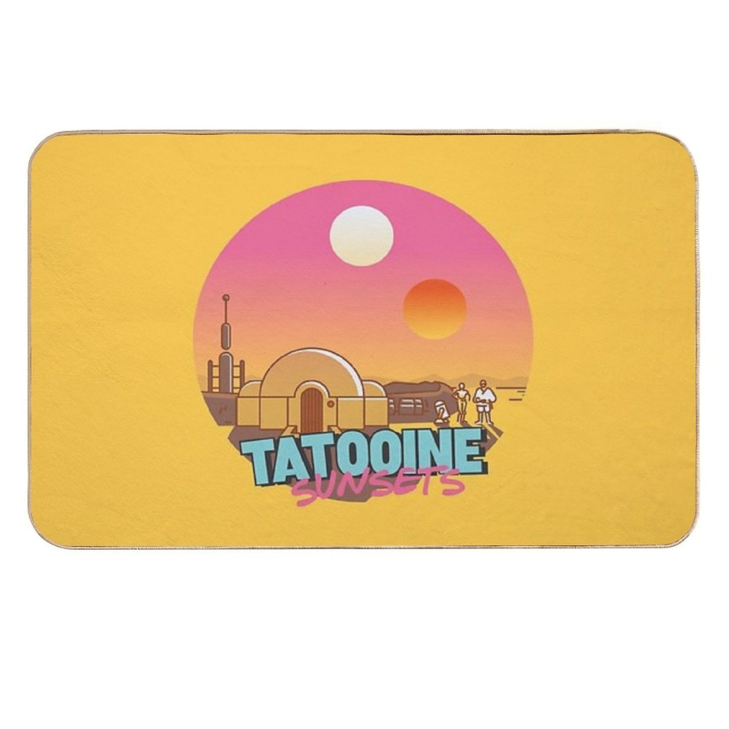 Tatooine Sunsets Vintage  Stain-Proof Bath Mat