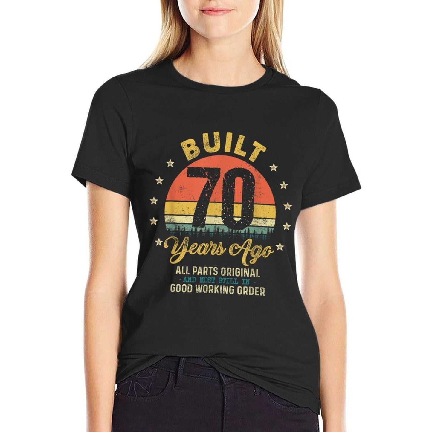 Built 70 Years Ago All Parts Original Funny 70th Birthday  Durable T-Shirt