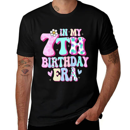 In My 7th Birthday Era Girl Gifts Seven Bday 7 Year Old  Slim-fit Cut T-Shirt
