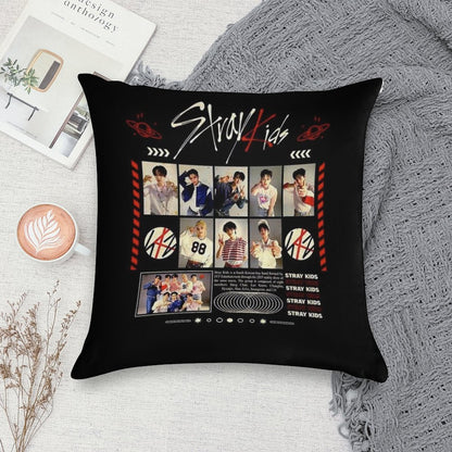 Stray Kids Concert Tour T-shirt Kpop Boy Group Bang Chan Lee Know Changbin Hyunjin Han Felix Seungmin Jeongin Soft Durable Construction Throw Pillow