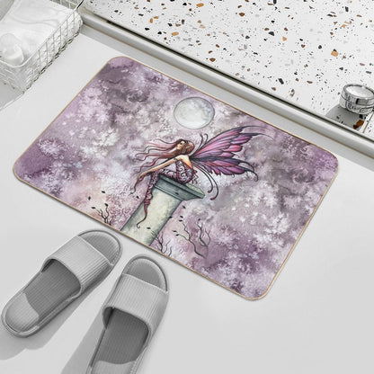 The Lookout Watercolor Fairy Illustration by Molly Harrison  Dirt-Trapping Bath Mat
