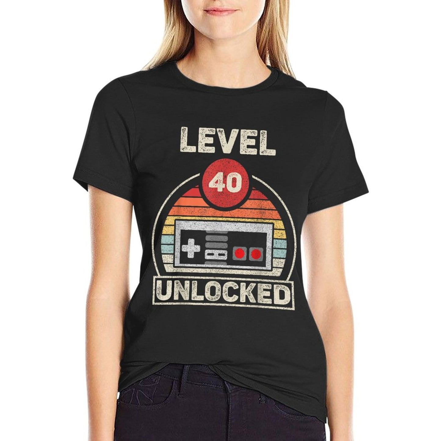 Retro Level 40 Unlocked Video Gamer 40th Birthday  Classic T-Shirt