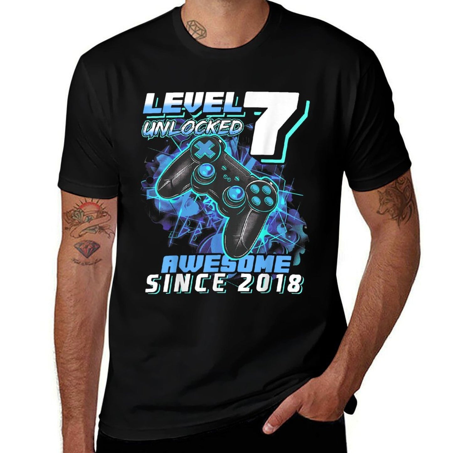 7th Birthday Boy Level 7 Gamer 7 Year Video Game Party  Vintage-inspired T-Shirt