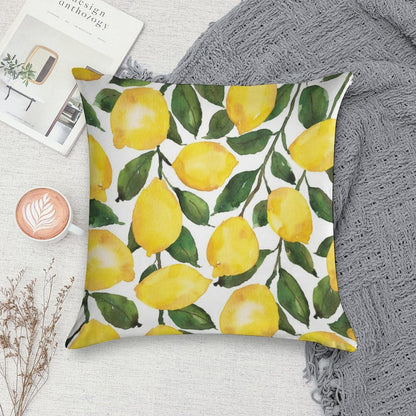 Le Le Lemons Soft Short Plush Fabric Throw Pillow