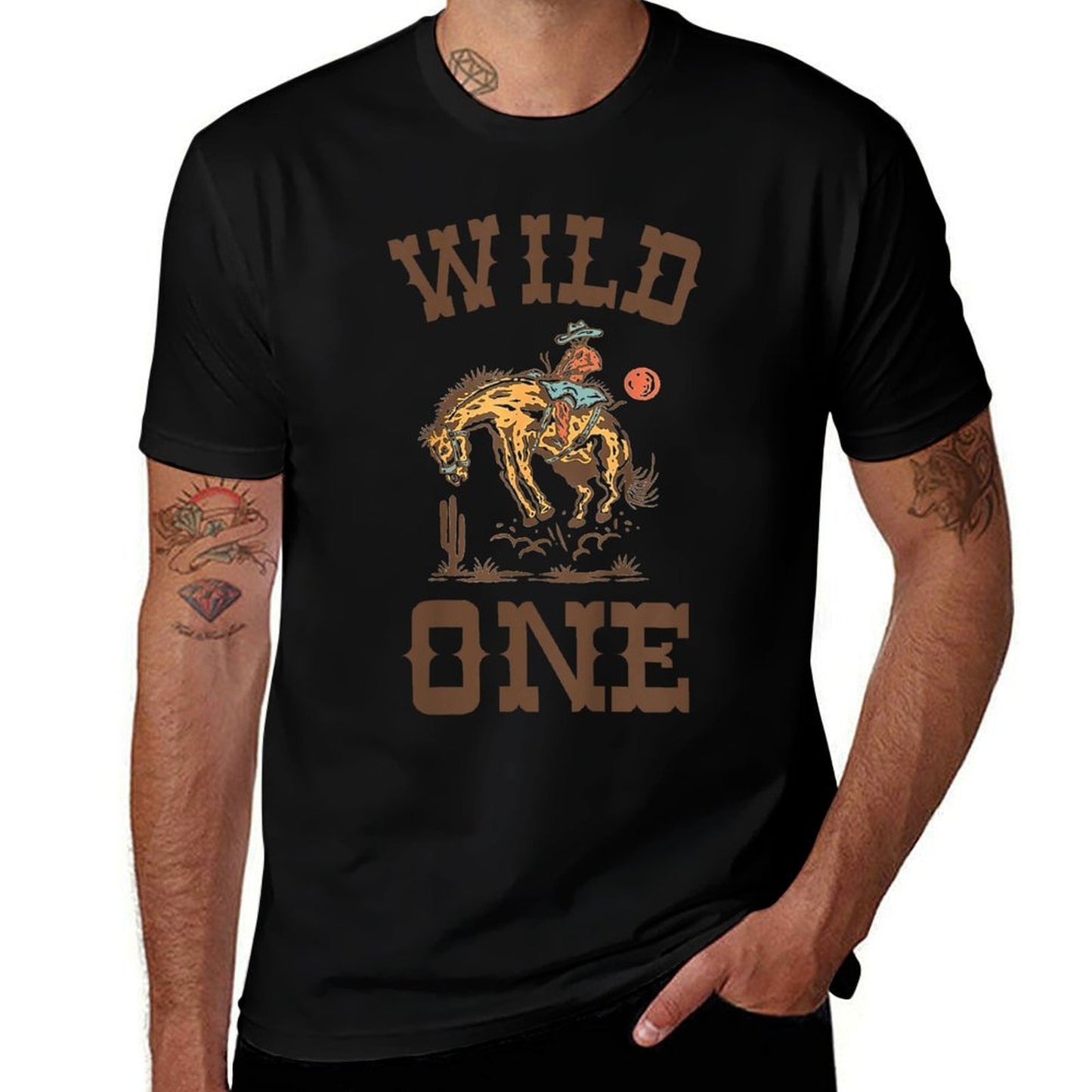 Kids Wild One Cowboy Western Rodeo First Birthday Boy 1 Year Old  Lightweight T-Shirt