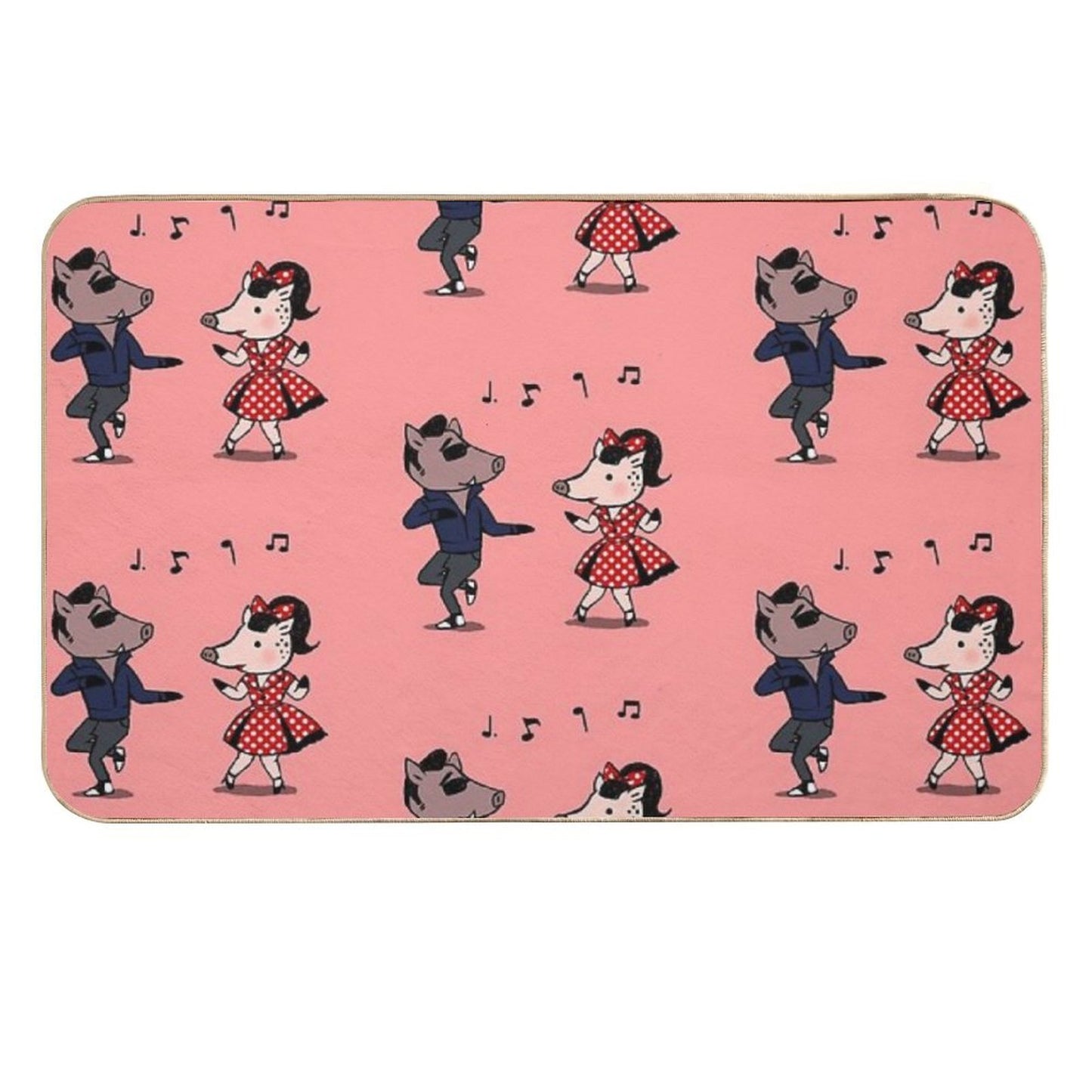 Rockabilly Boars  Toxin-Free Bath Mat