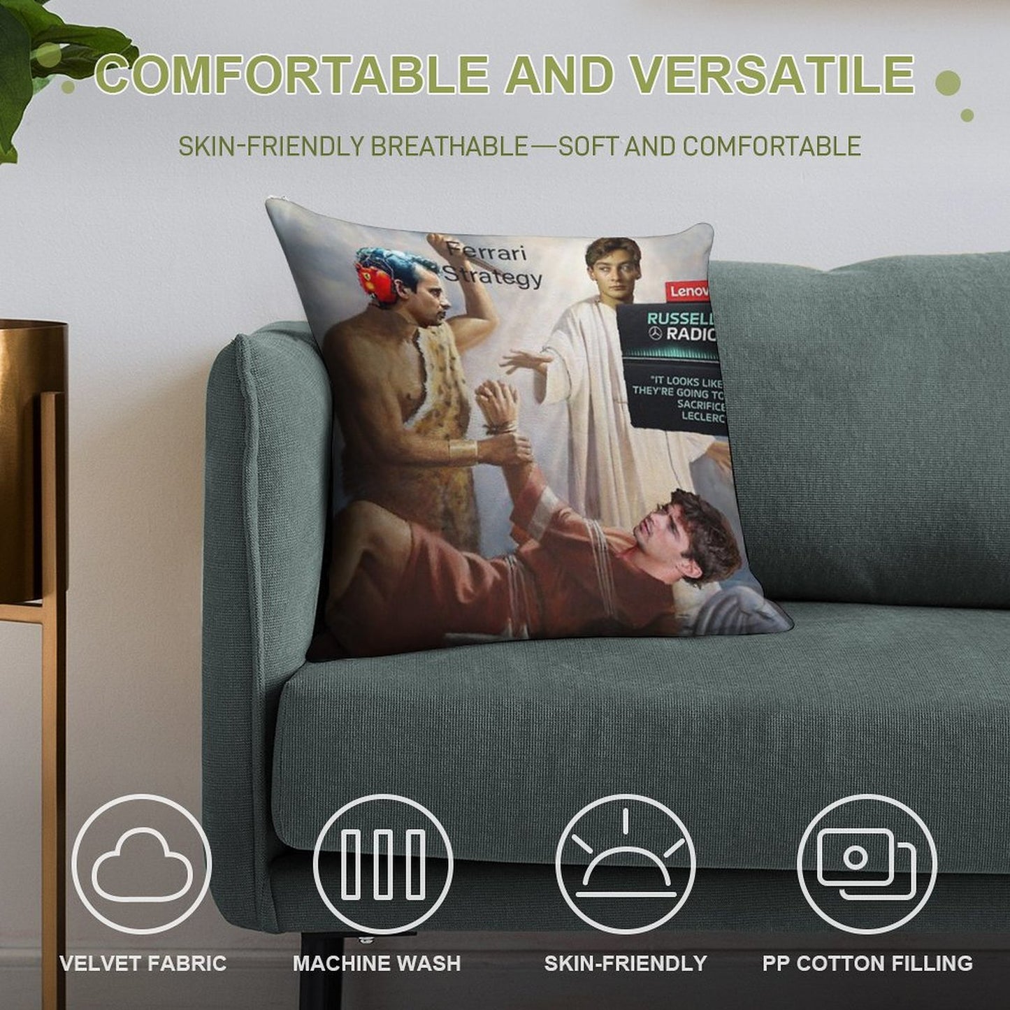 They're Going to Sacrifice Leclerc Soft Easy Maintenance Throw Pillow