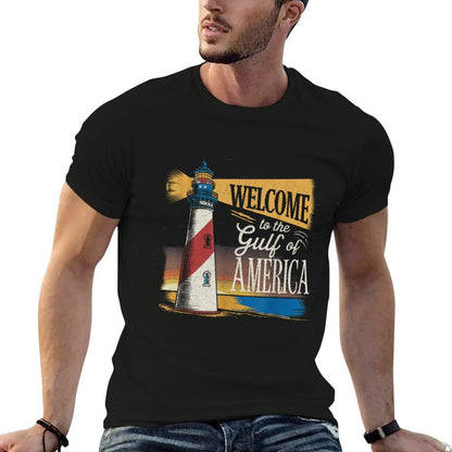 Gulf Of USA America Gift Men Women Flag Beach Durable T-Shirt