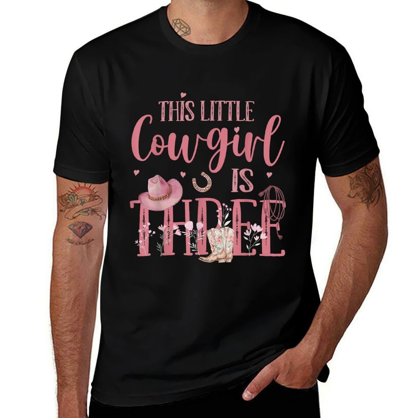 Little Cowgirl Is Three Western Rodeo 3rd Birthday Party  Soft T-Shirt
