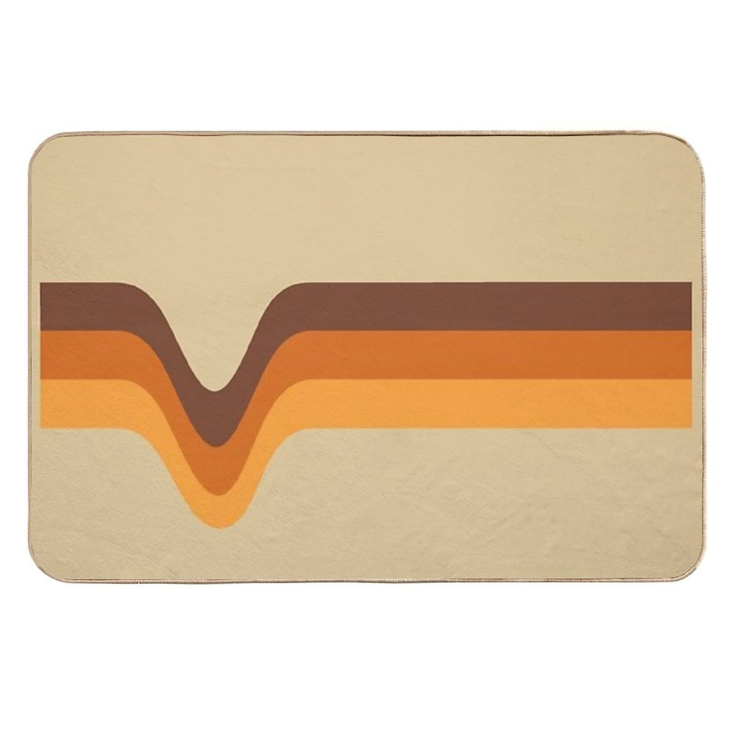 70s 70’s Stripes Brown Orange Yellow  Anti-Trip Bath Mat