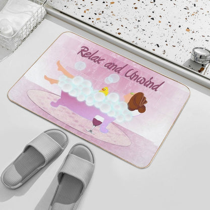 Lady In Tub In Pink  Multi-Purpose Bath Mat