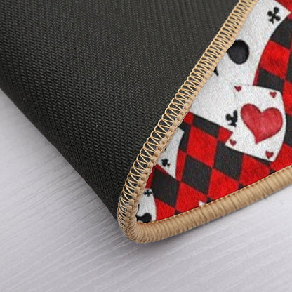 Whimsical Wonderland Flying Cards  Anti-Trip Bath Mat