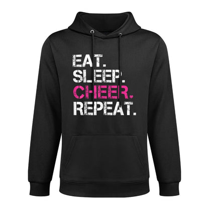 Eat Sleep Cheer Repeat Cheerleading Cheerleader Gifts Kangaroo Pocket Hoodie