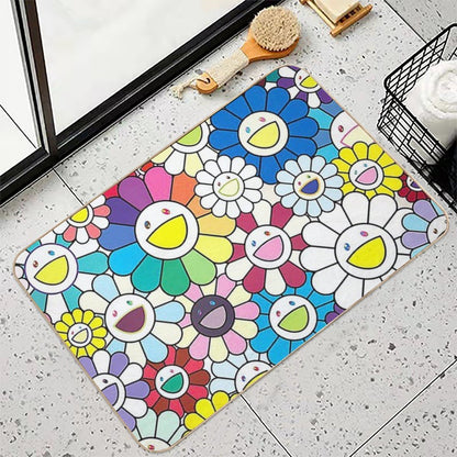 Rainbow Flower Durable Bath Mat