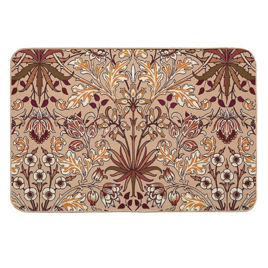 William Morris Hyacinth, Brown And Beige  Stain-Proof Bath Mat