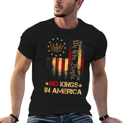 No Kings In America  Summer-ready Fabric T-Shirt