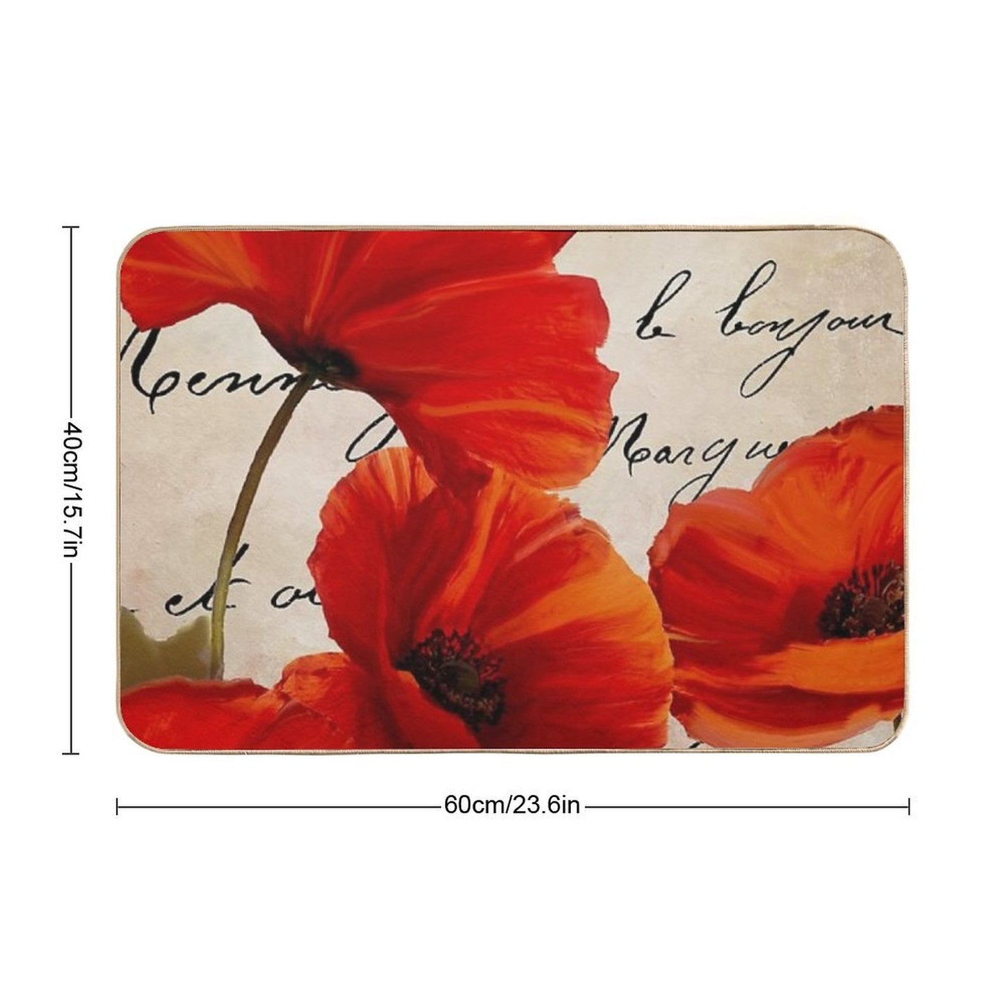 Coquelicots Rouge I  Repositionable Bath Mat