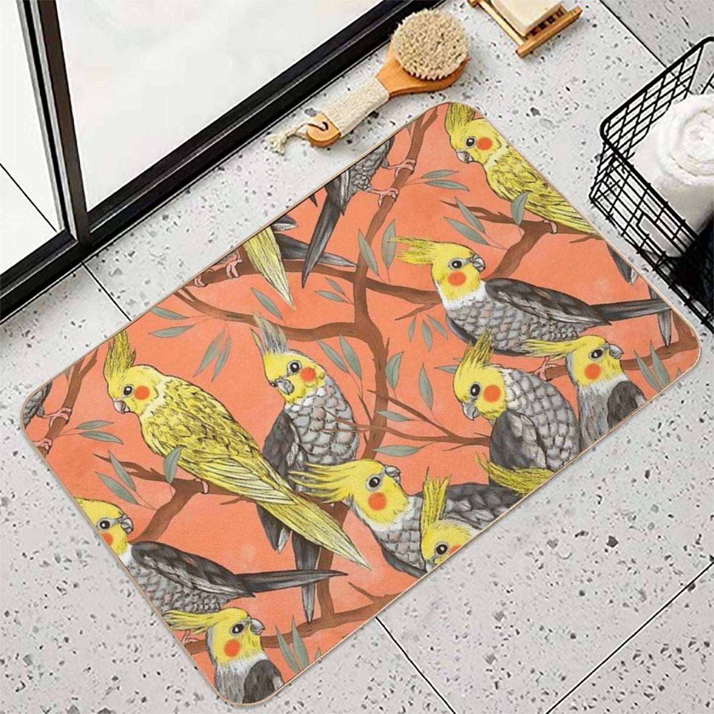 Cockatiel Fun  Long-Lasting Bath Mat