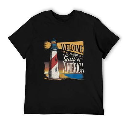 Gulf Of USA America Gift Men Women Flag Beach Tagless Design T-Shirt