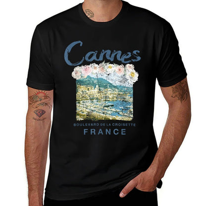FRANCE Cannes French Riviera Vintage Travel T  Oversized Silhouette T-Shirt
