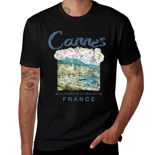 FRANCE Cannes French Riviera Vintage Travel T  Oversized Silhouette T-Shirt