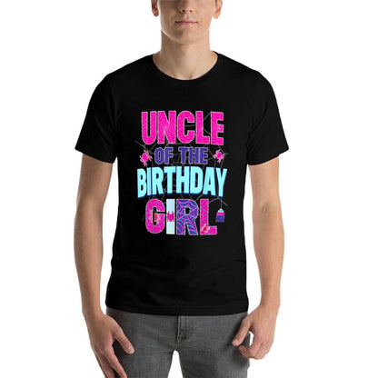 Uncle Of The Birthday Girl Matching Spider Family Bday Party  Oversized Silhouette T-Shirt