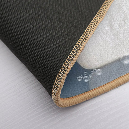 Baby Giraffe in Modern Bathtub Blue Print, Baby Giraffe Bathing, Animals in Bathtub Art by Synplus  Pet-Safe Bath Mat