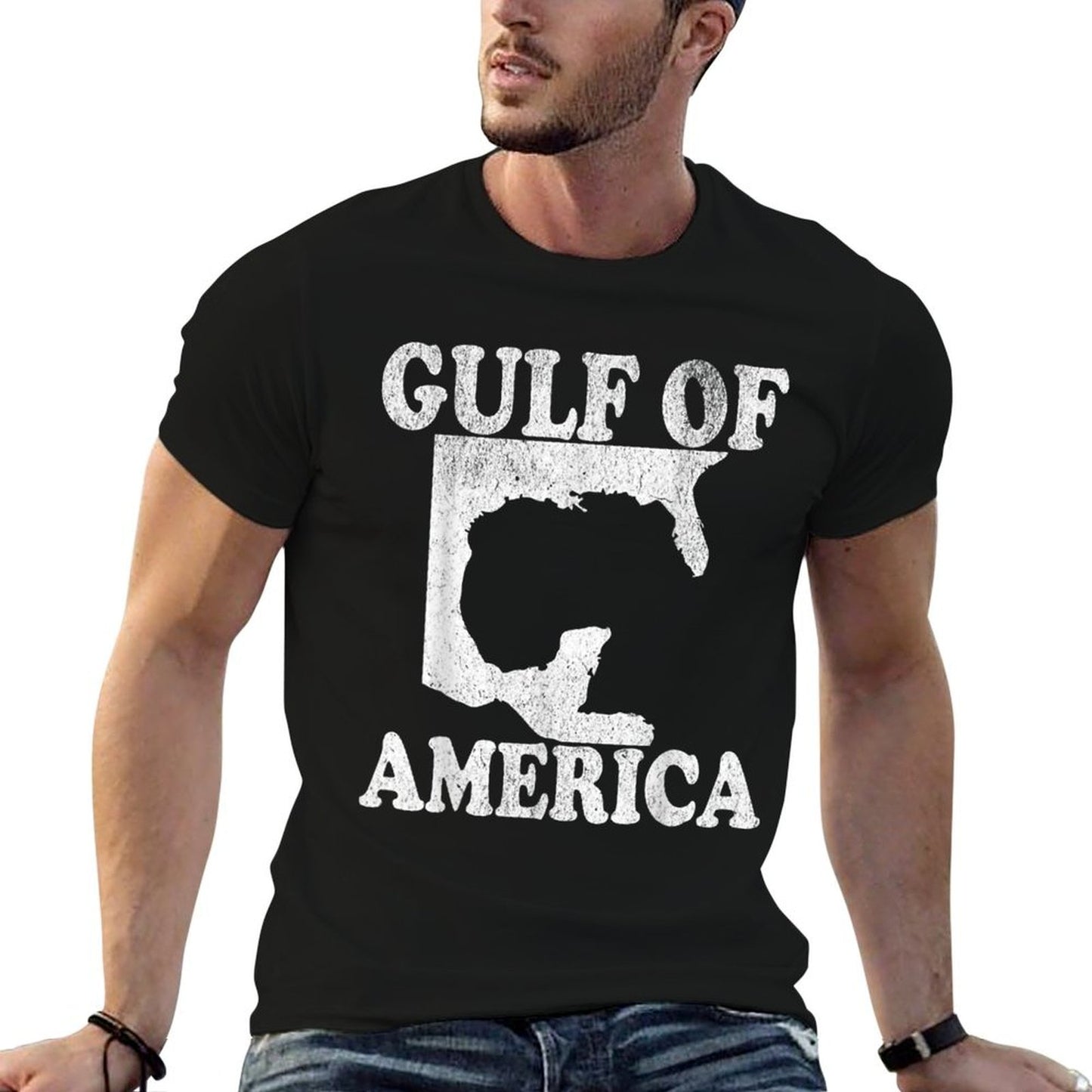 Vintage Gulf of USA America Funny USA Flag Soft T-Shirt