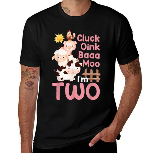 Oink Baa Neigh Cluck Moo I'm Two 2 Farmer 2nd Birthday Farm  Versatile T-Shirt