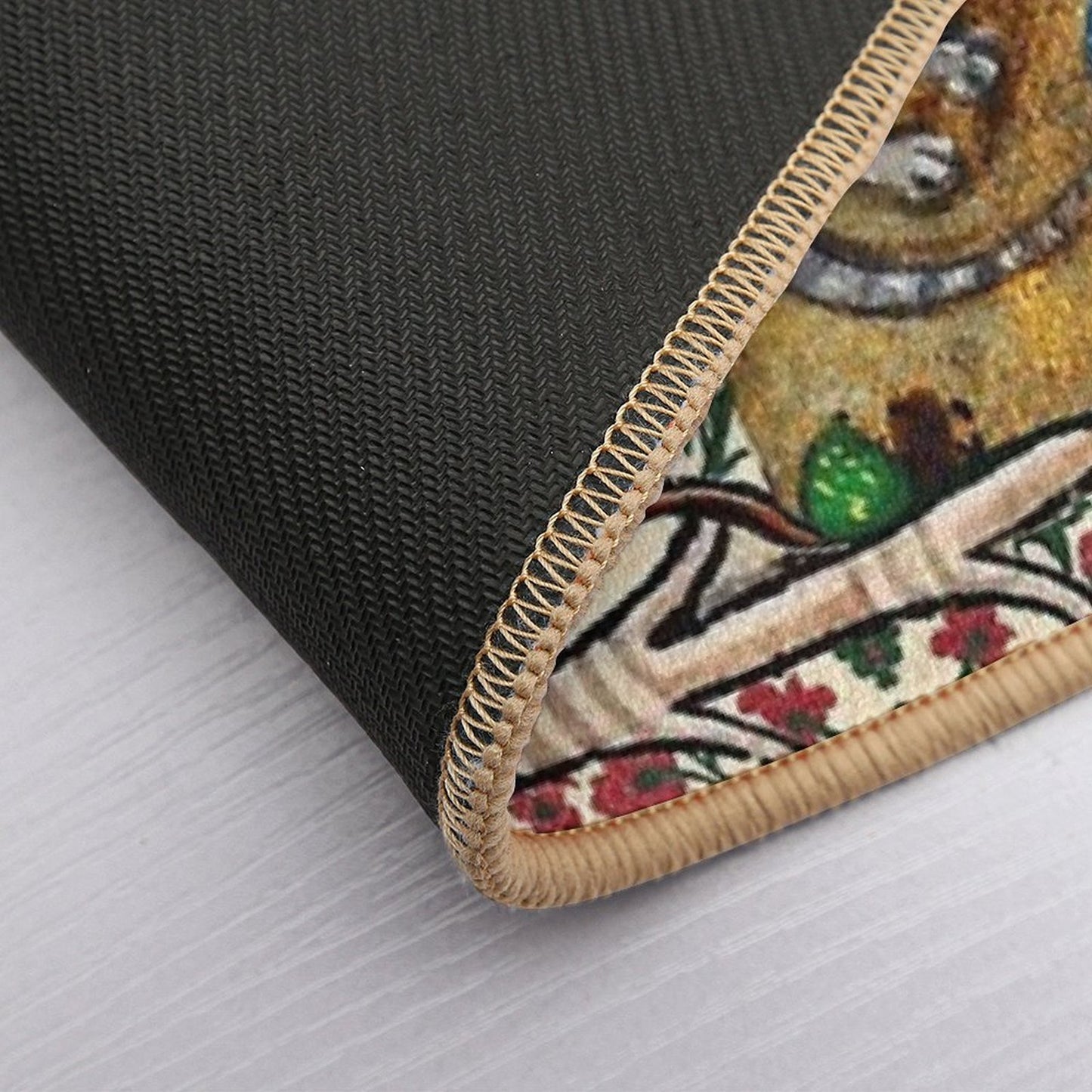 WEIRD MEDIEVAL BESTIARY MAKING MUSIC,Cat Playing Organ,Harpist Rabbit,Snail Cat  Easy To Clean Bath Mat