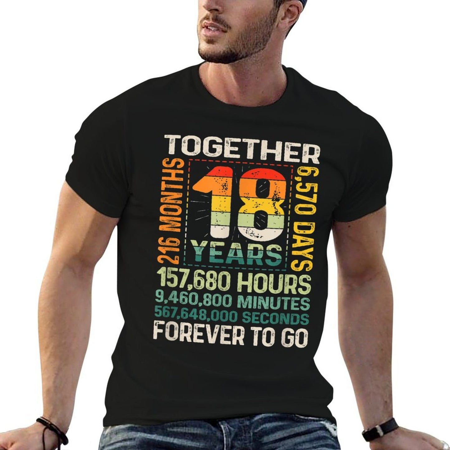Together 18 Years Forever To Go - 18th Wedding Anniversary  Cotton T-Shirt
