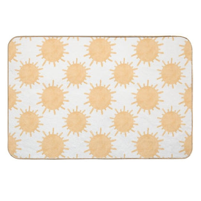 Warm Good Vibes Boho Sun Pattern  Eco-Friendly Bath Mat