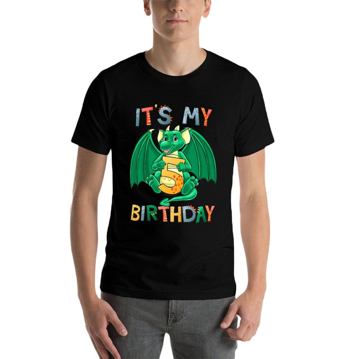 Kids It's My 5th Birthday Dragon 5 Birthday 5 Year Old Boy  Stretchy T-Shirt